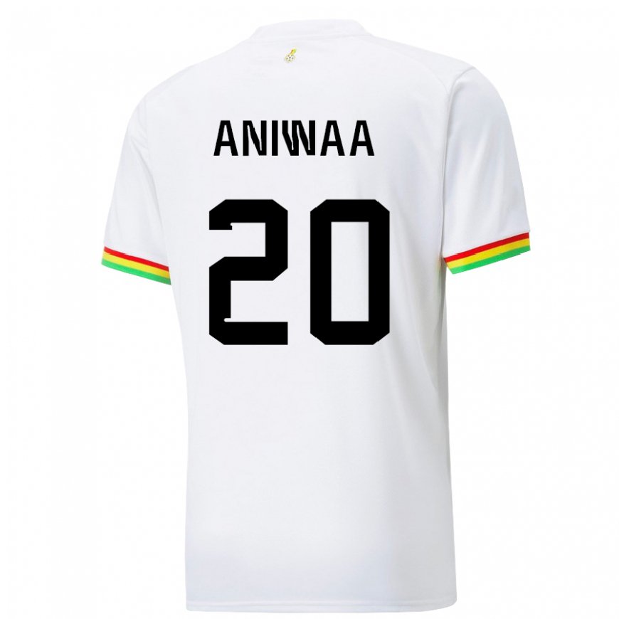 Kandiny Enfant Maillot Ghana Louisa Aniwaa #20 Blanc Tenues Domicile 22-24 T-shirt