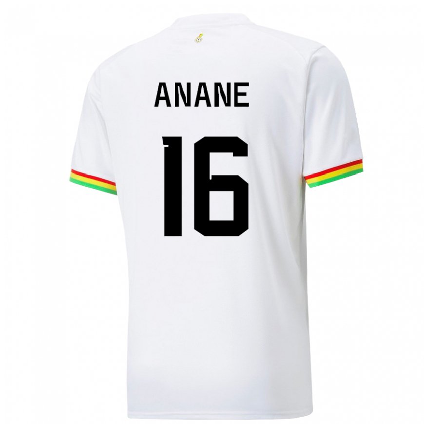 Kandiny Enfant Maillot Ghana Vincent Anane #16 Blanc Tenues Domicile 22-24 T-shirt