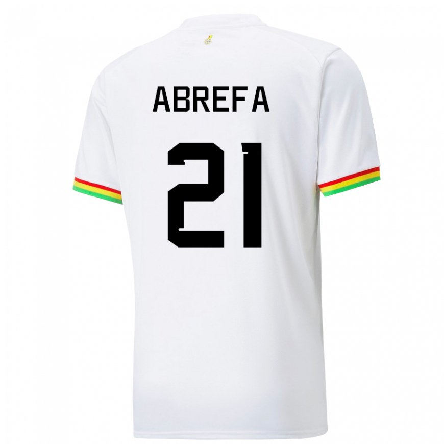 Kandiny Enfant Maillot Ghana Kelvin Abrefa #21 Blanc Tenues Domicile 22-24 T-shirt