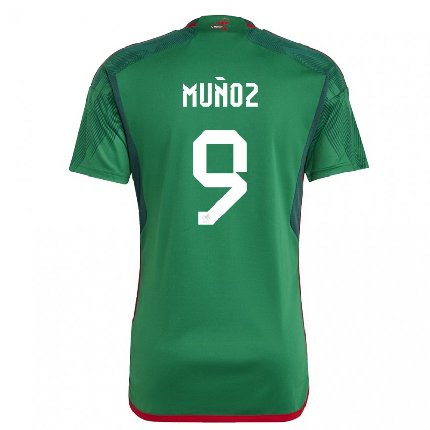 Kandiny Enfant Maillot Mexique Santiago Munoz #9 Vert Tenues Domicile 22-24 T-shirt