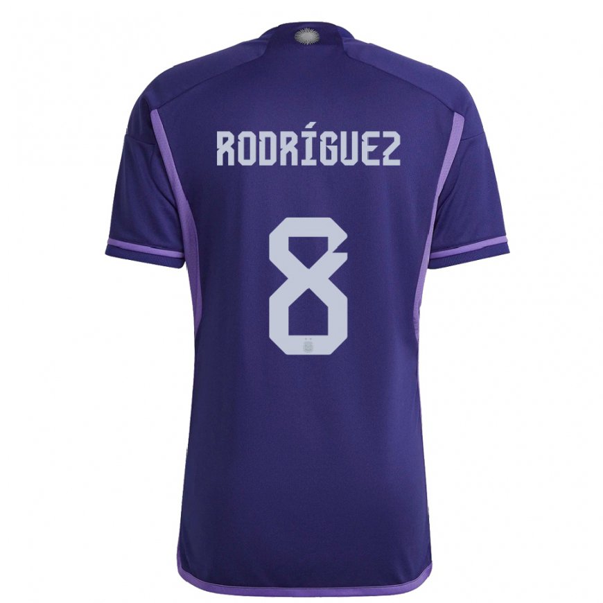 Kandiny Enfant Maillot Argentine Agustin Rodriguez #8 Violet Tenues Extérieur 22-24 T-shirt