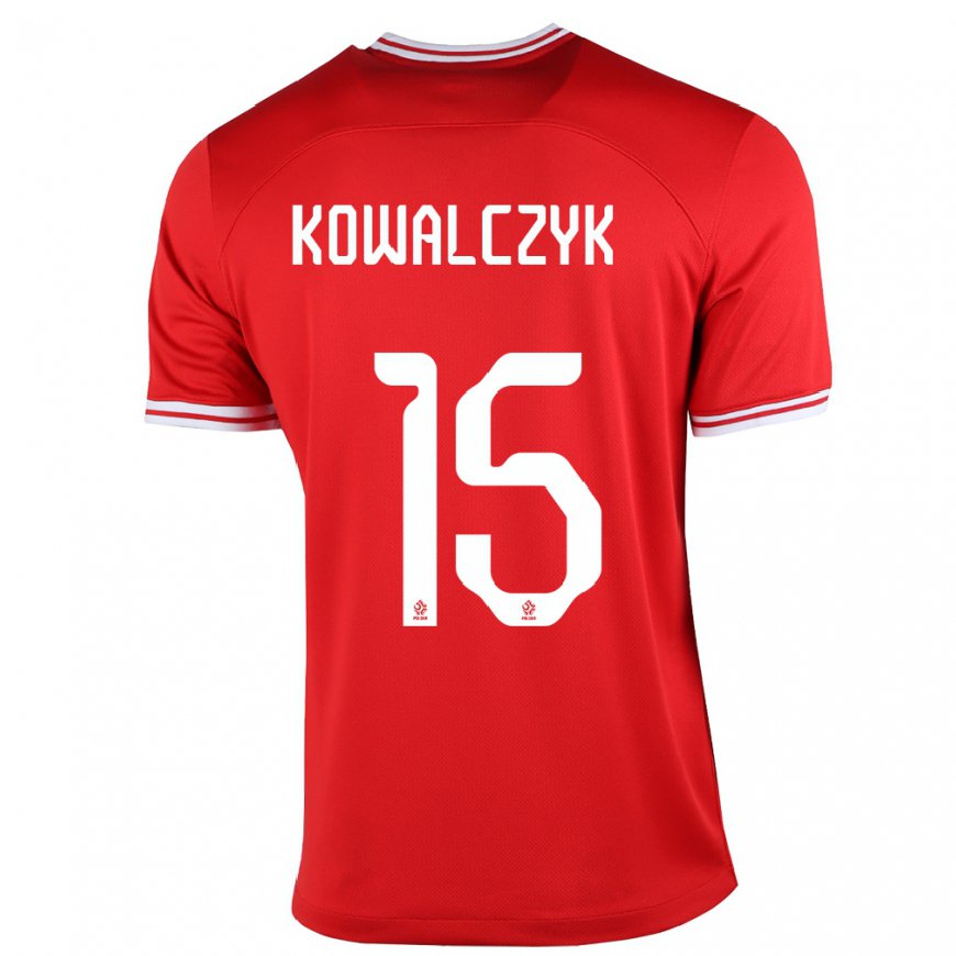 Kandiny Enfant Maillot Pologne Mateusz Kowalczyk #15 Rouge Tenues Extérieur 22-24 T-shirt