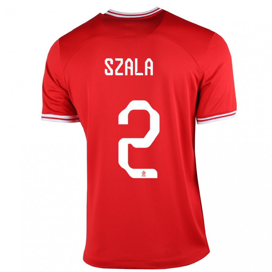 Kandiny Enfant Maillot Pologne Dominik Szala #2 Rouge Tenues Extérieur 22-24 T-shirt