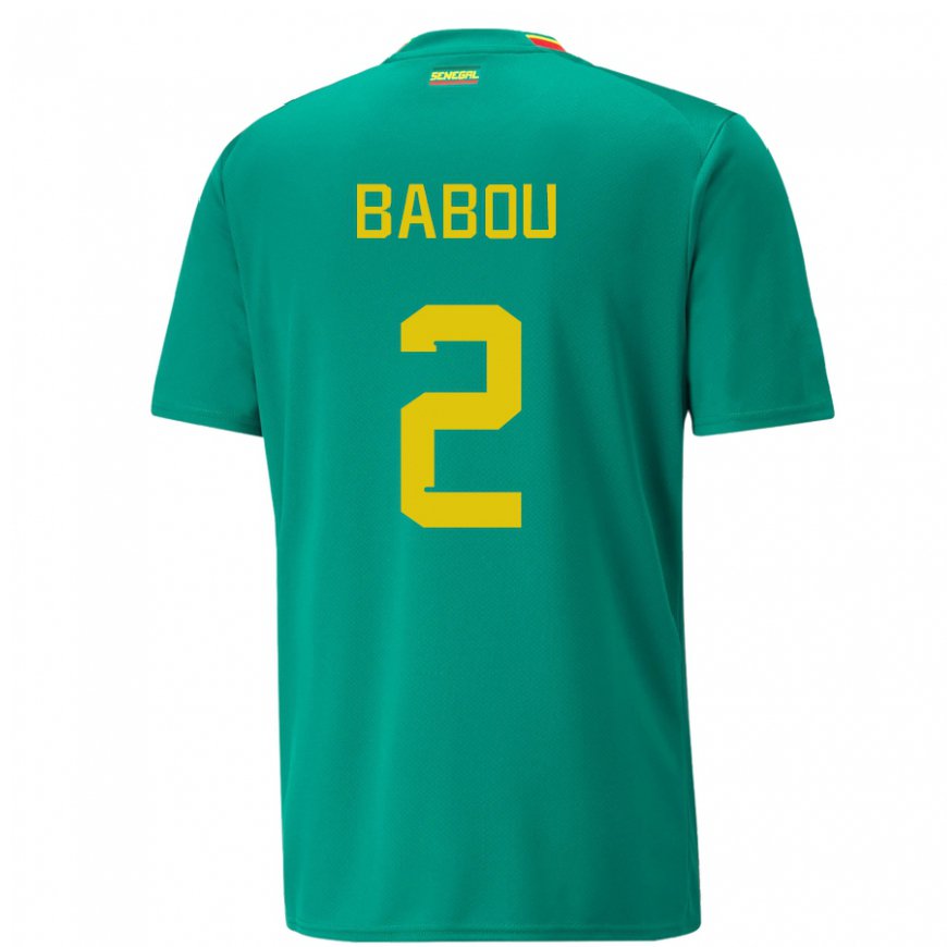 Kandiny Enfant Maillot Sénégal Marieme Babou #2 Vert Tenues Extérieur 22-24 T-shirt