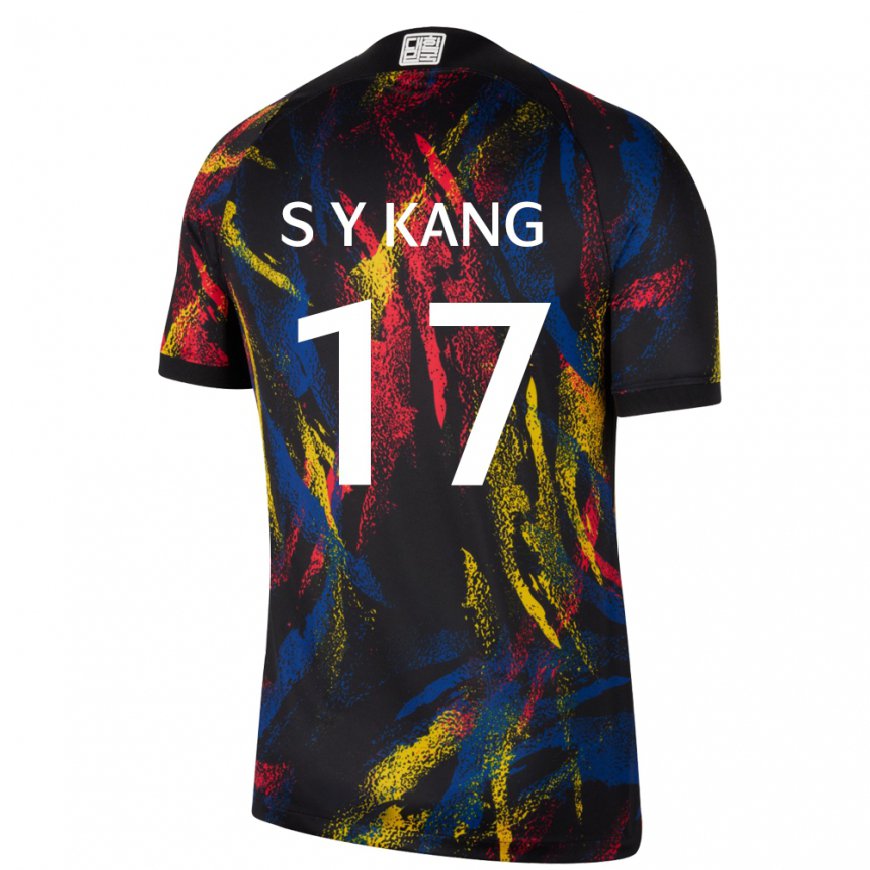 Kandiny Enfant Maillot Corée Du Sud Kang Sang Yun #17 Multicolore Tenues Extérieur 22-24 T-shirt