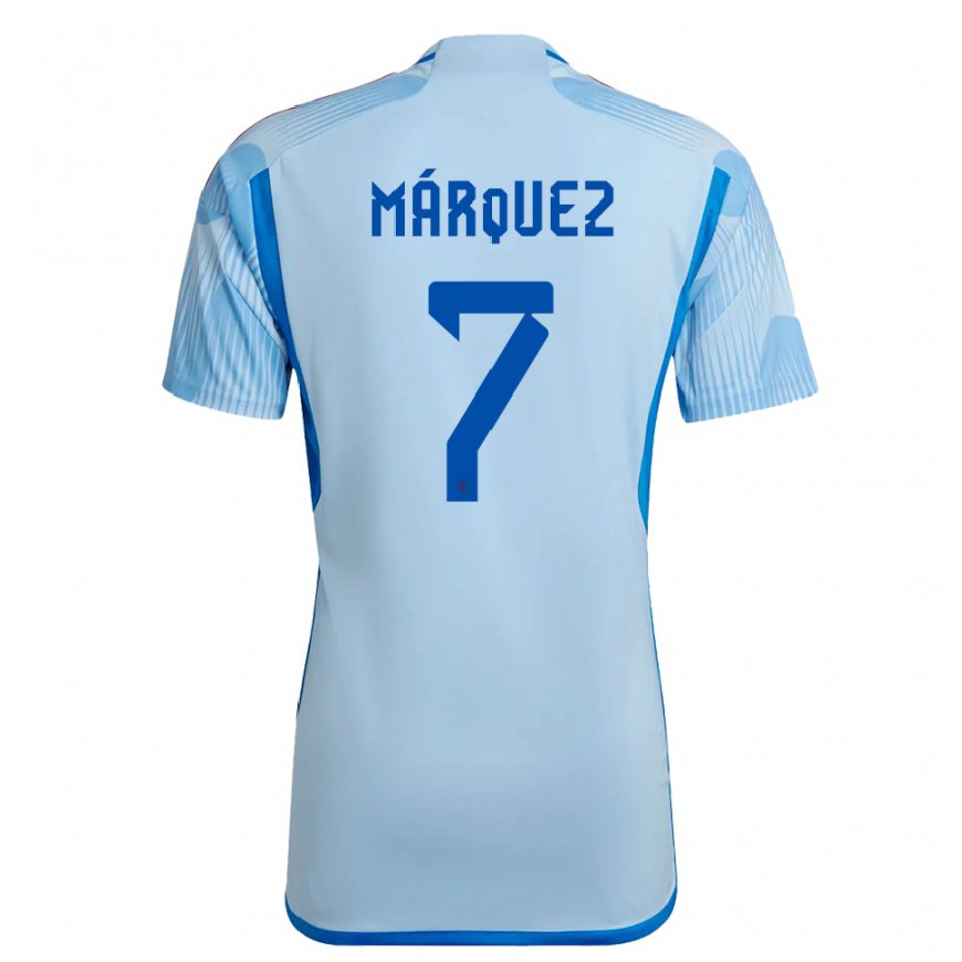 Kandiny Enfant Maillot Espagne Rosa Marquez #7 Bleu Ciel Tenues Extérieur 22-24 T-shirt