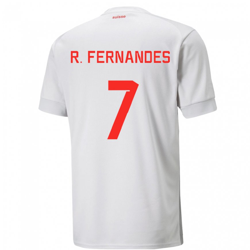 Kandiny Enfant Maillot Suisse Ronaldo Dantas Fernandes #7 Blanc Tenues Extérieur 22-24 T-shirt