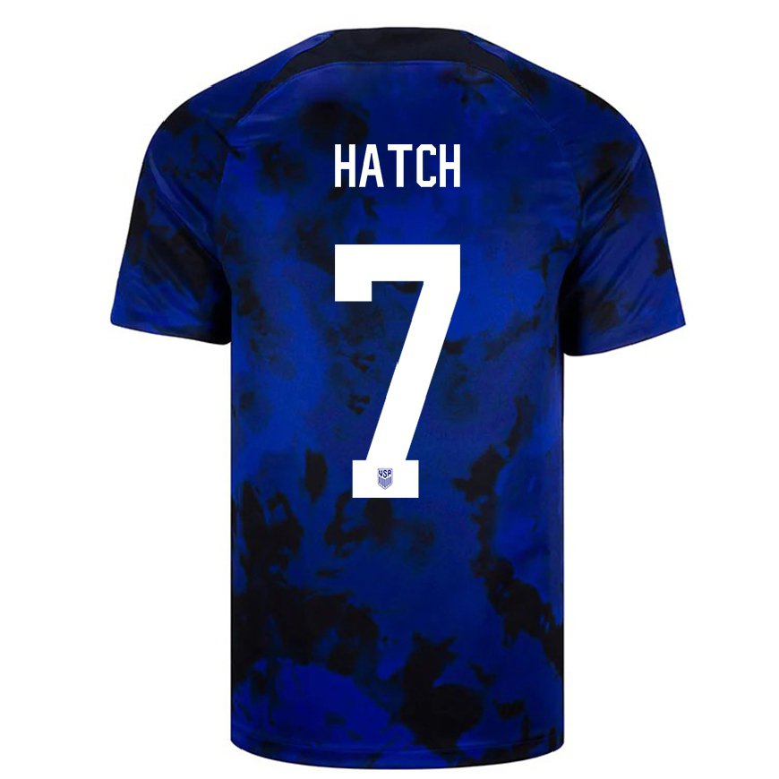 Kandiny Enfant Maillot États-unis Ashley Hatch #7 Bleu Royal Tenues Extérieur 22-24 T-shirt