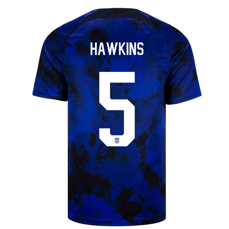 Kandiny Enfant Maillot États-unis Stuart Hawkins #5 Bleu Royal Tenues Extérieur 22-24 T-shirt