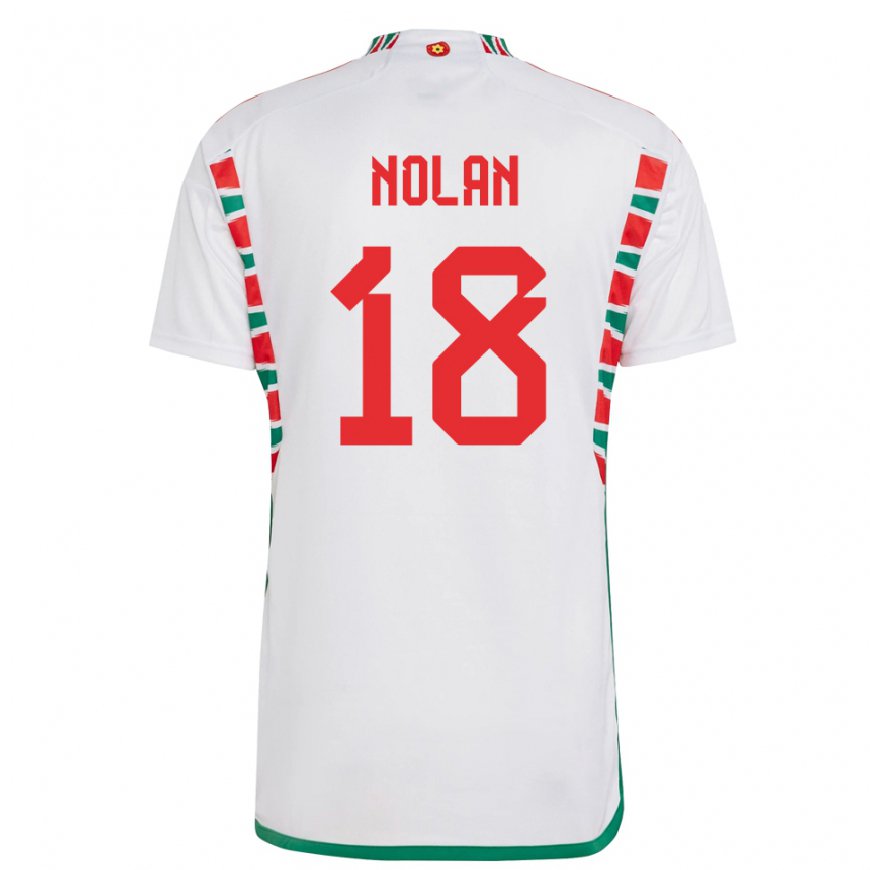 Kandiny Enfant Maillot Pays De Galles Kylie Nolan #18 Blanc Tenues Extérieur 22-24 T-shirt