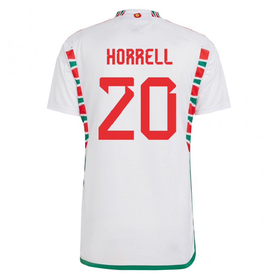 Kandiny Enfant Maillot Pays De Galles Grace Horrell #20 Blanc Tenues Extérieur 22-24 T-shirt