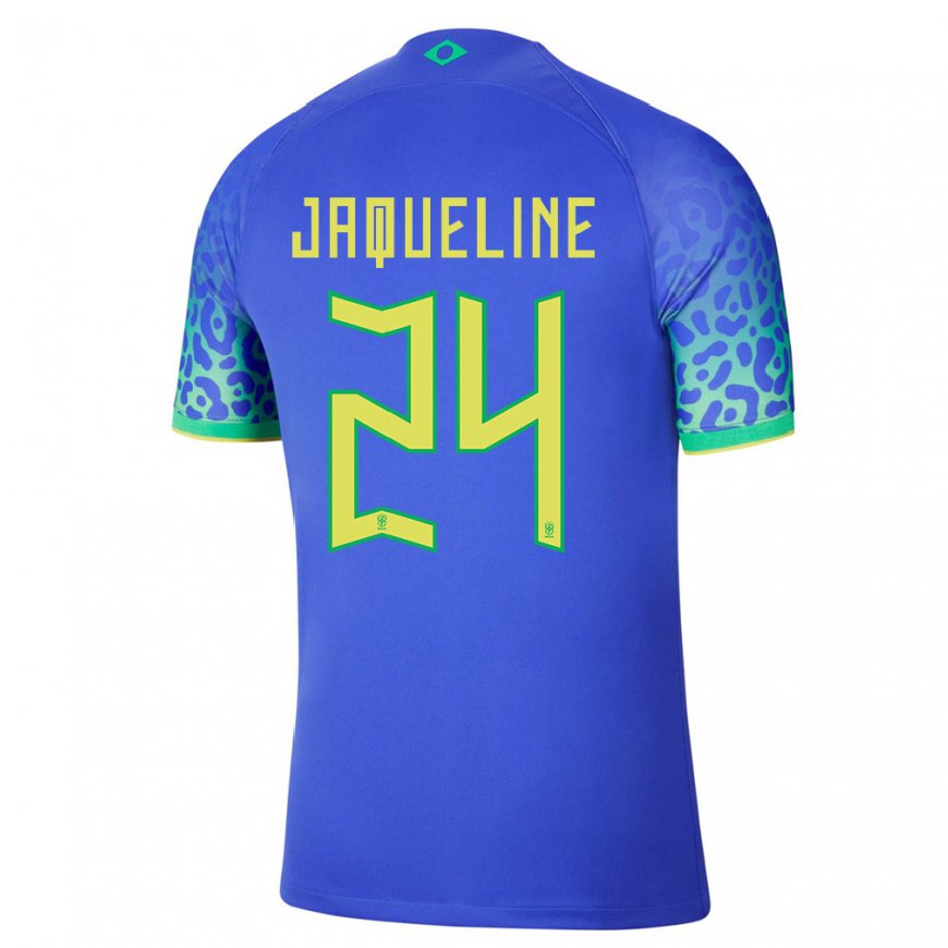 Kandiny Enfant Maillot Brésil Jaqueline #24 Bleu Tenues Extérieur 22-24 T-shirt