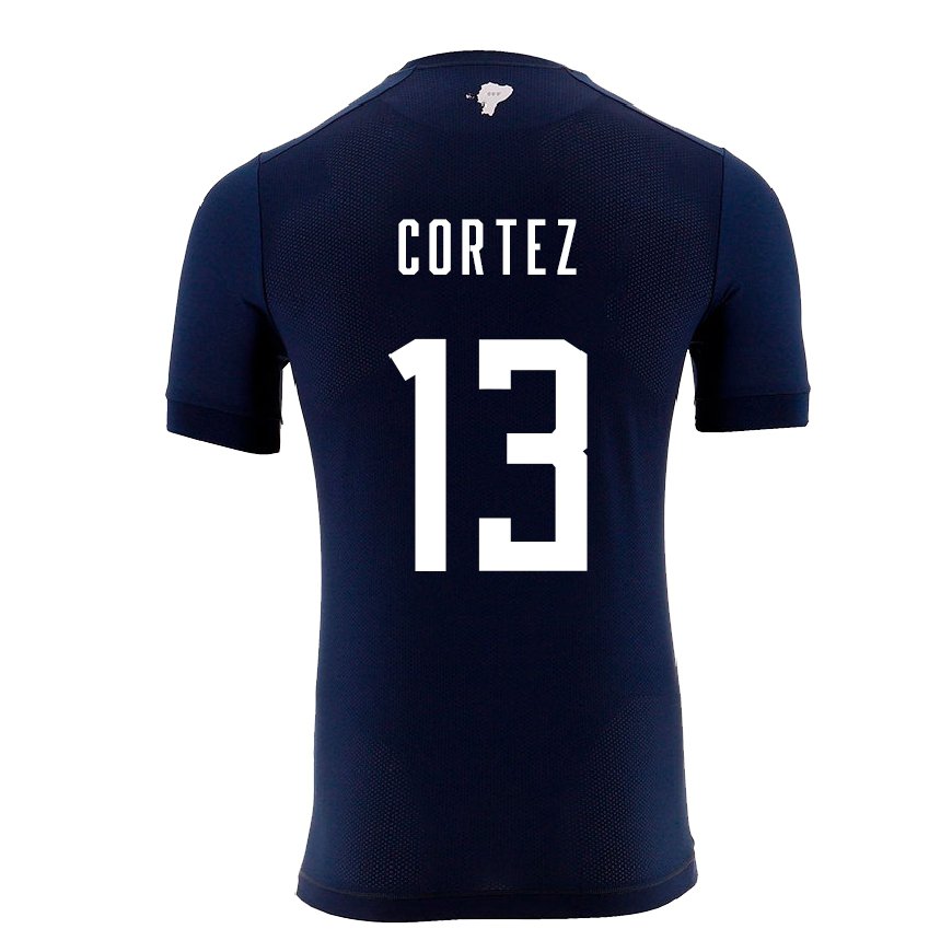 Kandiny Enfant Maillot Équateur Steven Cortez #13 Bleu Marine Tenues Extérieur 22-24 T-shirt