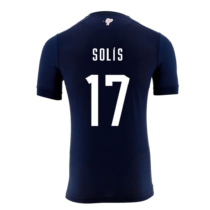 Kandiny Enfant Maillot Équateur Mathias Solis #17 Bleu Marine Tenues Extérieur 22-24 T-shirt