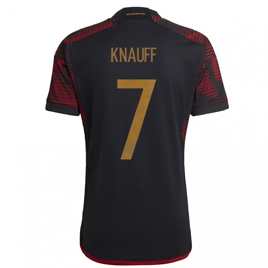 Kandiny Enfant Maillot Allemagne Ansgar Knauff #7 Marron Noir Tenues Extérieur 22-24 T-shirt