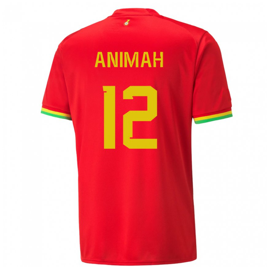 Kandiny Enfant Maillot Ghana Grace Animah #12 Rouge Tenues Extérieur 22-24 T-shirt