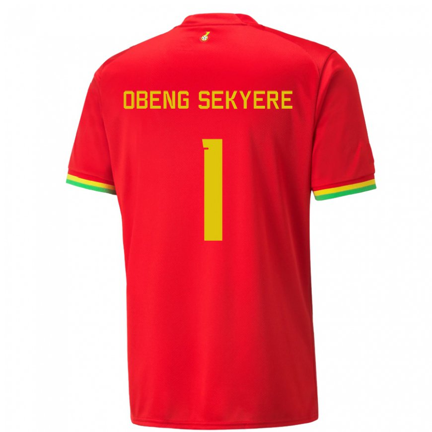 Kandiny Enfant Maillot Ghana Gregory Obeng Sekyere #1 Rouge Tenues Extérieur 22-24 T-shirt