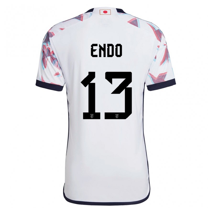 Kandiny Enfant Maillot Japon Jun Endo #13 Blanc Tenues Extérieur 22-24 T-shirt