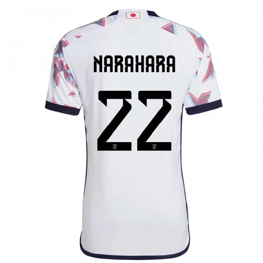 Kandiny Enfant Maillot Japon Yoshiki Narahara #22 Blanc Tenues Extérieur 22-24 T-shirt