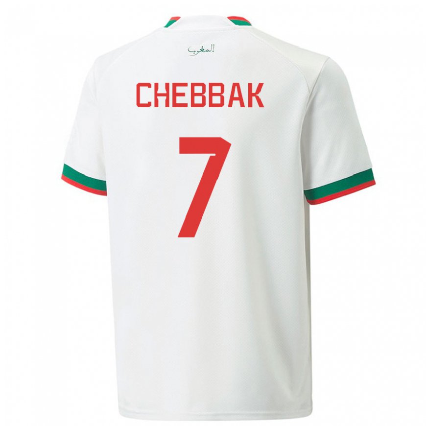 Kandiny Enfant Maillot Maroc Ghizlane Chebbak #7 Blanc Tenues Extérieur 22-24 T-shirt