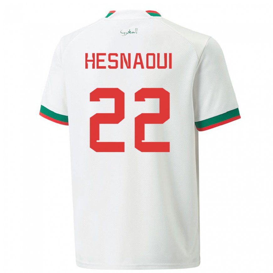 Kandiny Enfant Maillot Maroc Hind Hesnaoui #22 Blanc Tenues Extérieur 22-24 T-shirt