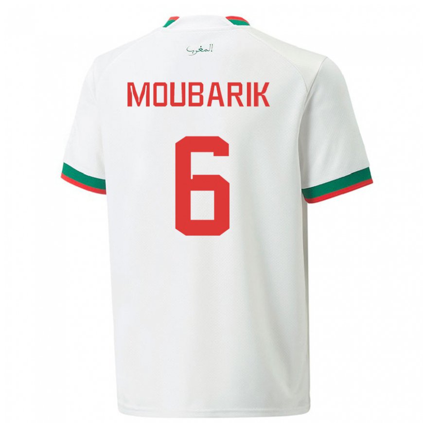 Kandiny Enfant Maillot Maroc El Mehdi Moubarik #6 Blanc Tenues Extérieur 22-24 T-shirt