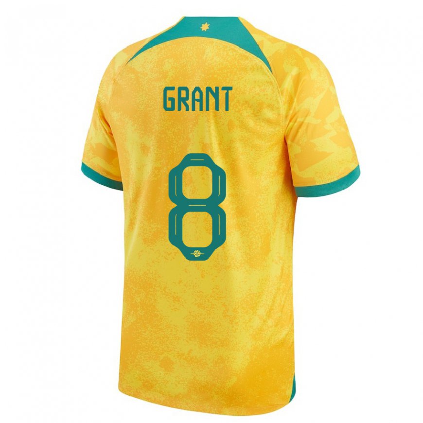 Kandiny Homme Maillot Australie Charlotte Grant #8 Doré Tenues Domicile 22-24 T-shirt