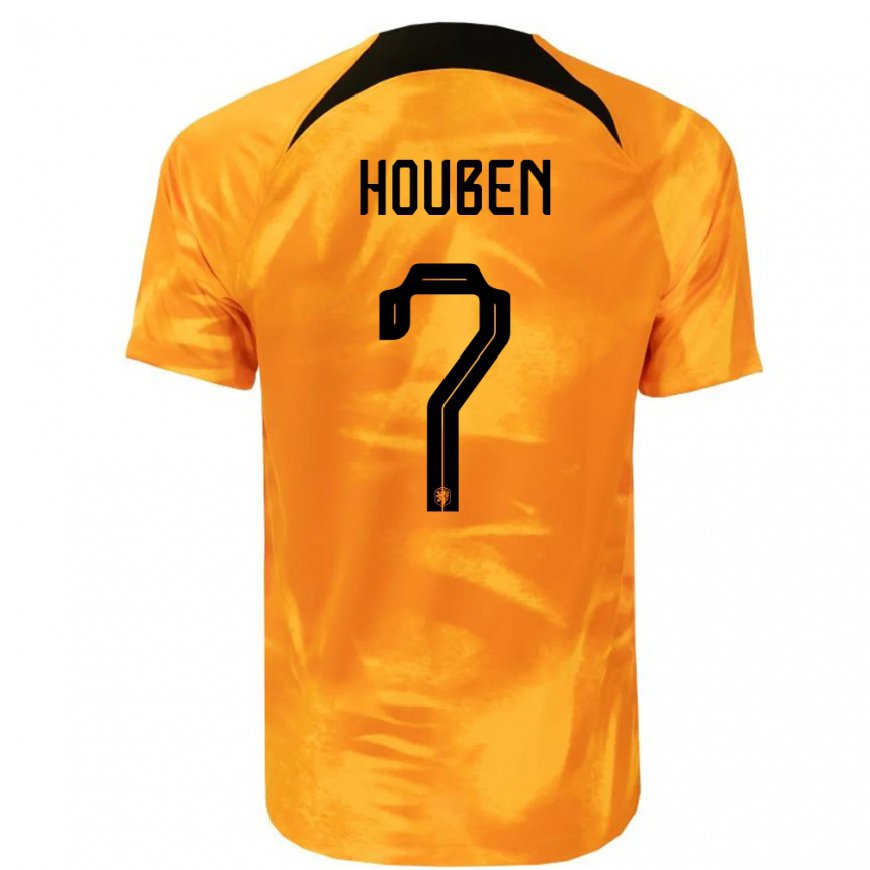 Kandiny Homme Maillot Pays-bas Iggy Houben #7 Orange Laser Tenues Domicile 22-24 T-shirt