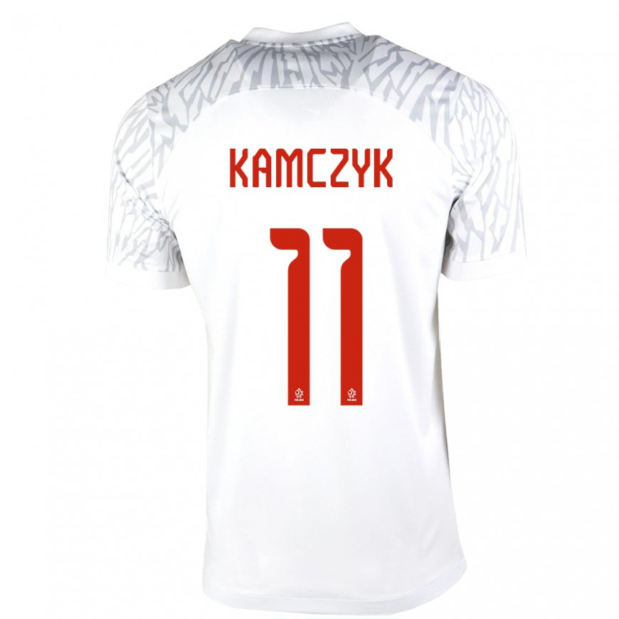 Kandiny Homme Maillot Pologne Ewelina Kamczyk #11 Blanc Tenues Domicile 22-24 T-shirt