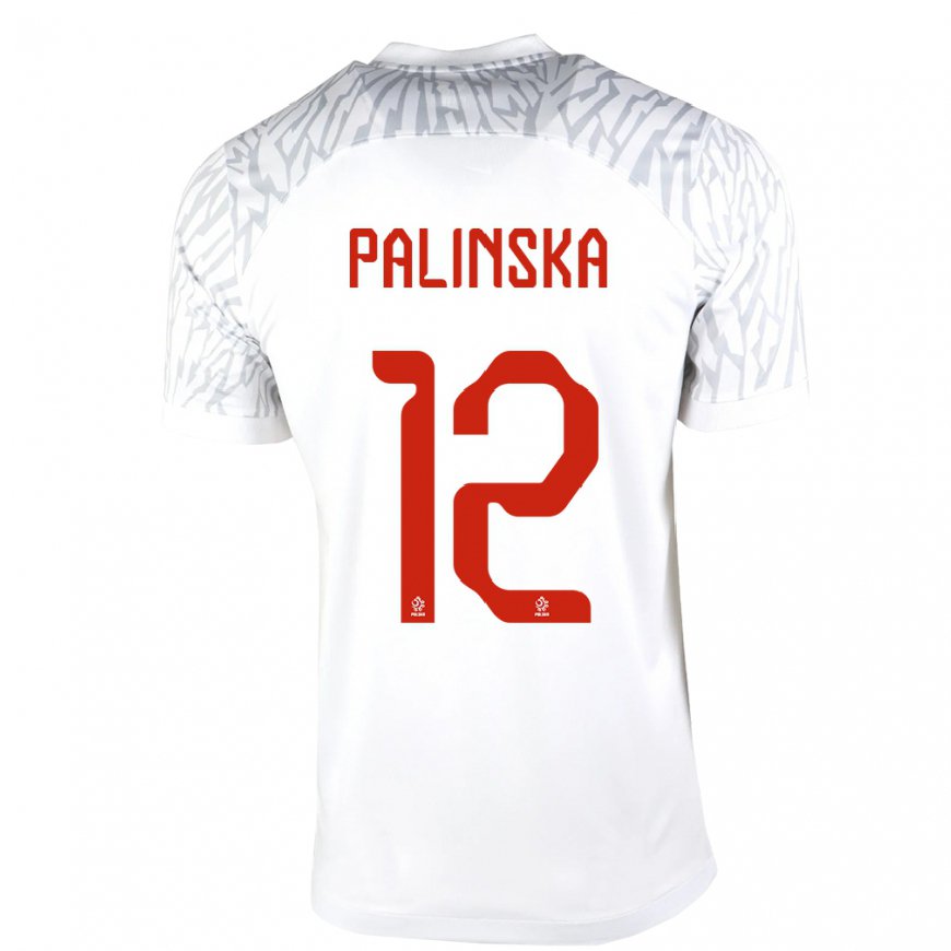 Kandiny Homme Maillot Pologne Anna Palinska #12 Blanc Tenues Domicile 22-24 T-shirt