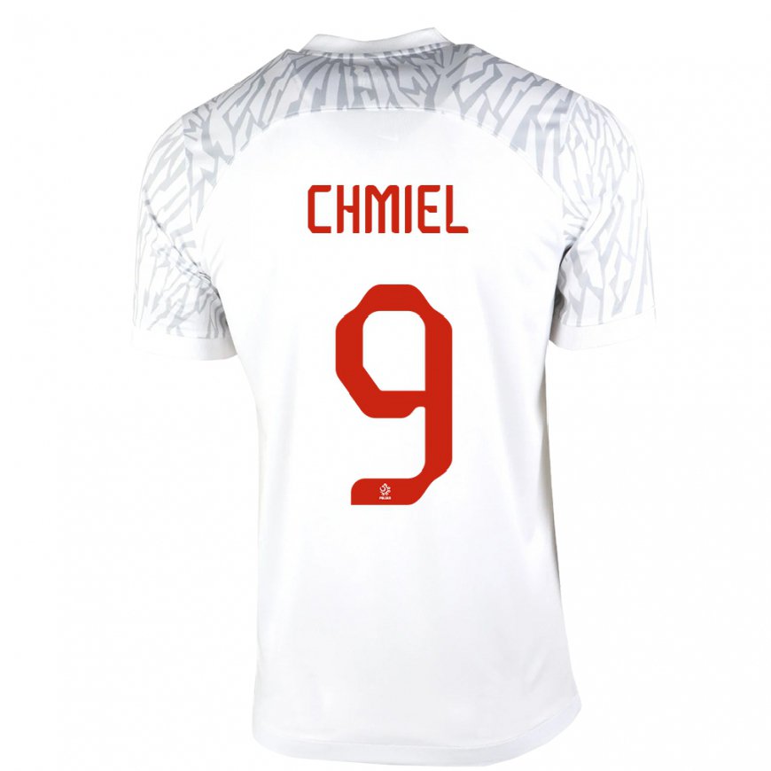 Kandiny Homme Maillot Pologne George Chmiel #9 Blanc Tenues Domicile 22-24 T-shirt