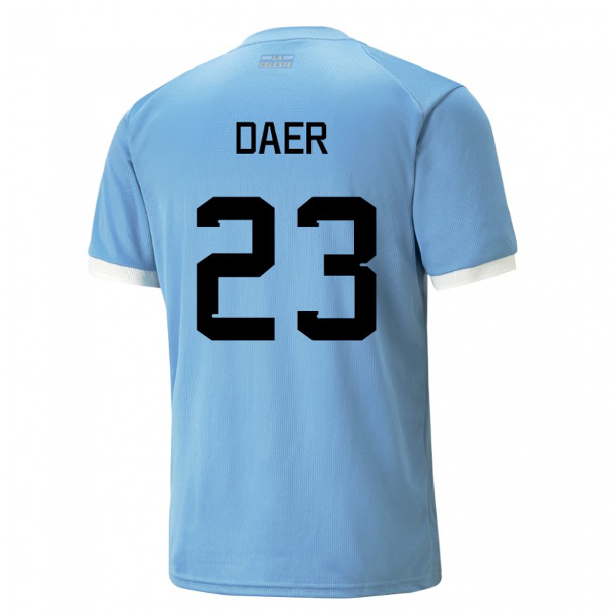 Kandiny Homme Maillot Uruguay Zulma Daer #23 Bleu Tenues Domicile 22-24 T-shirt