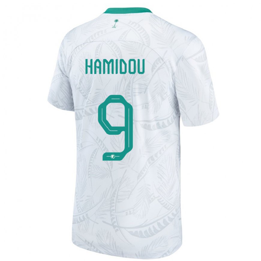 Kandiny Homme Maillot Arabie Saoudite Rayane Hamidou #9 Blanc Tenues Domicile 22-24 T-shirt