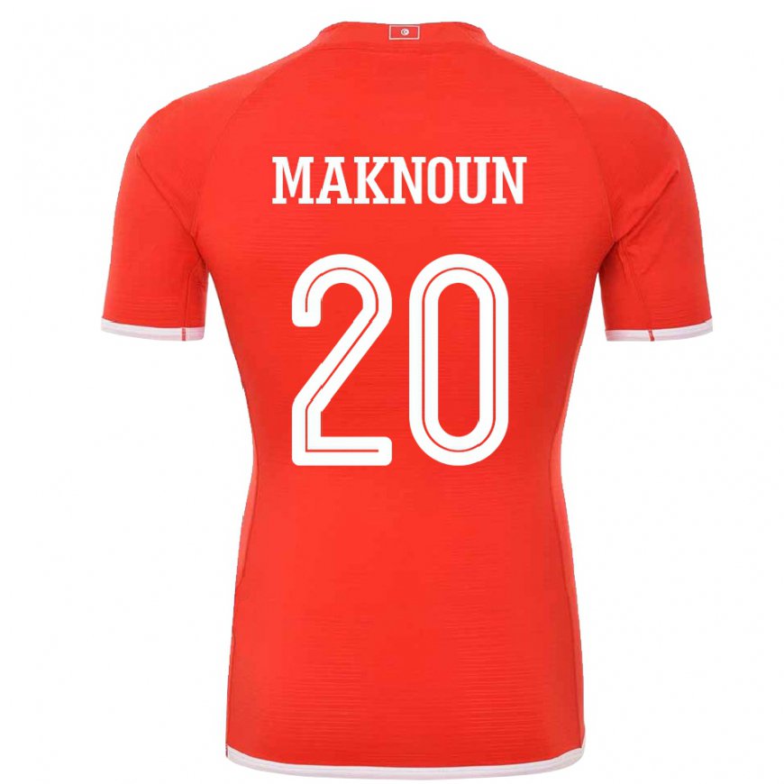 Kandiny Homme Maillot Tunisie Leila Maknoun #20 Rouge Tenues Domicile 22-24 T-shirt