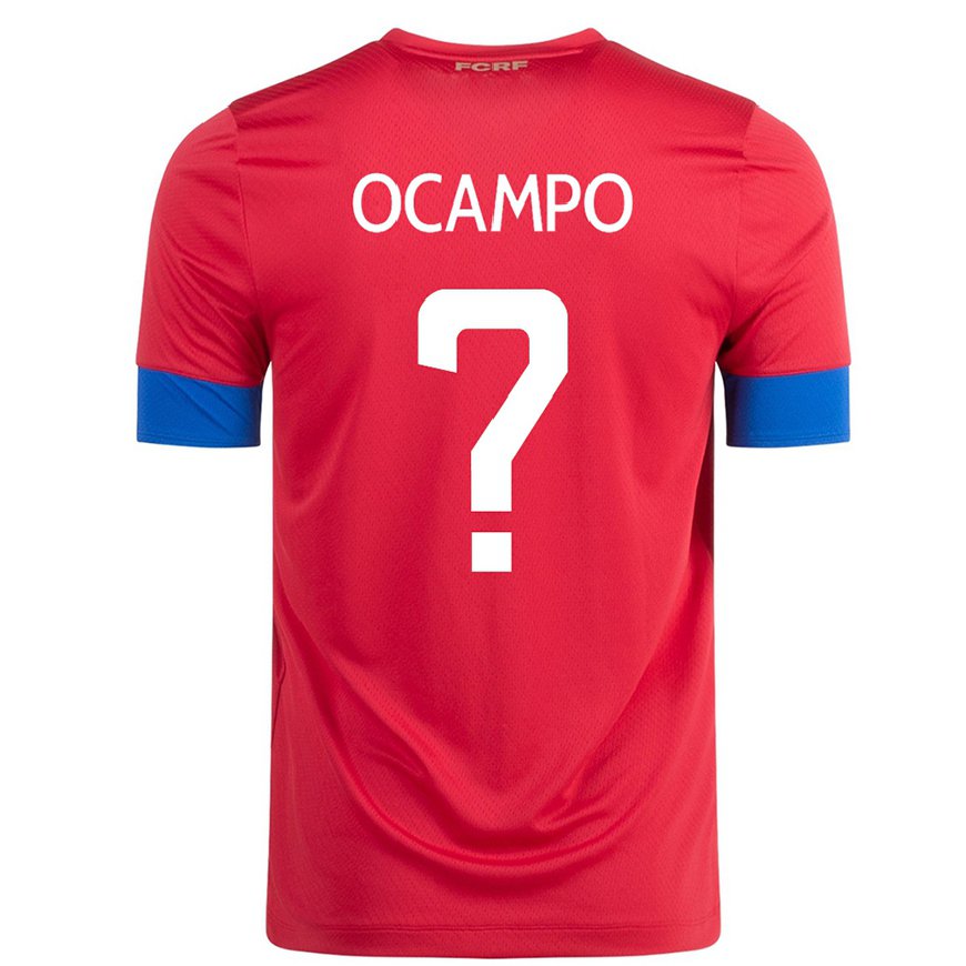 Kandiny Homme Maillot Costa Rica Benjamin Ocampo #0 Rouge Tenues Domicile 22-24 T-shirt