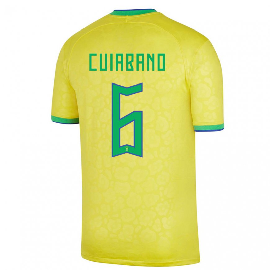 Kandiny Homme Maillot Brésil Cuiabano #6 Jaune Tenues Domicile 22-24 T-shirt