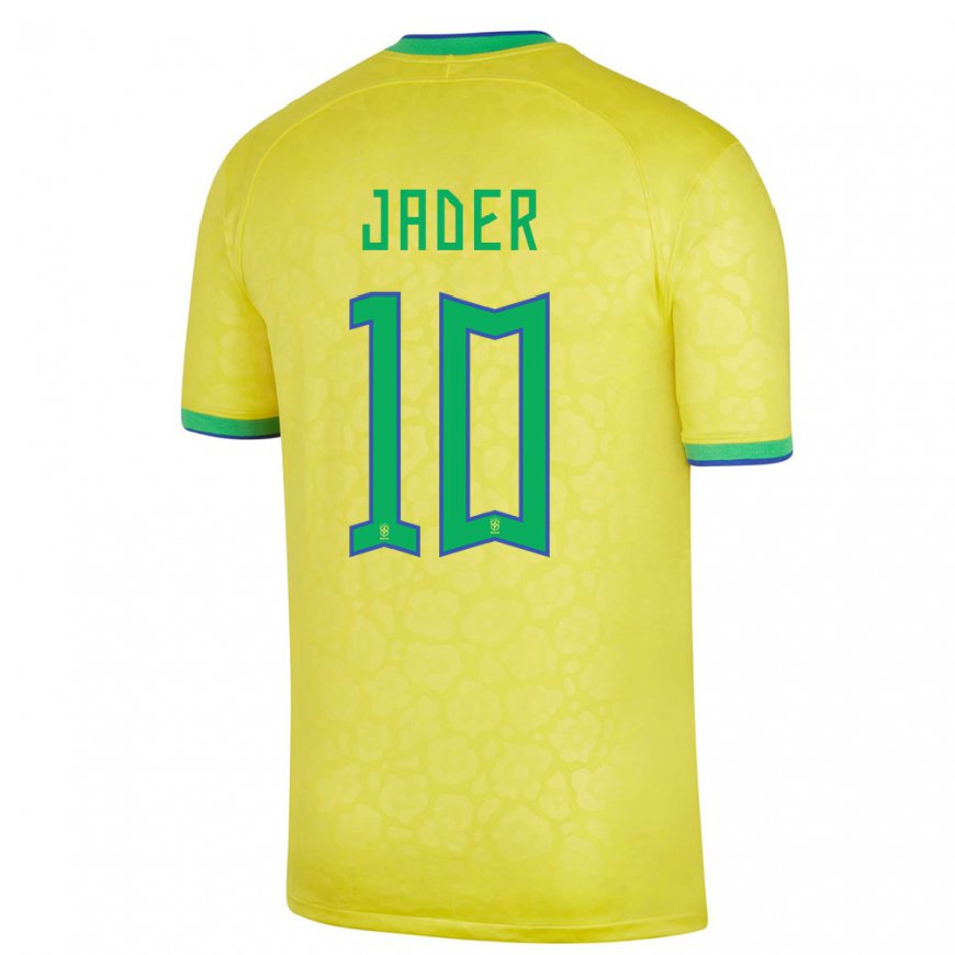 Kandiny Homme Maillot Brésil Jader #10 Jaune Tenues Domicile 22-24 T-shirt
