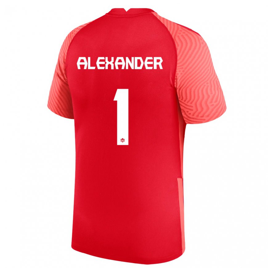 Kandiny Homme Maillot Canada Ben Alexander #1 Rouge Tenues Domicile 22-24 T-shirt