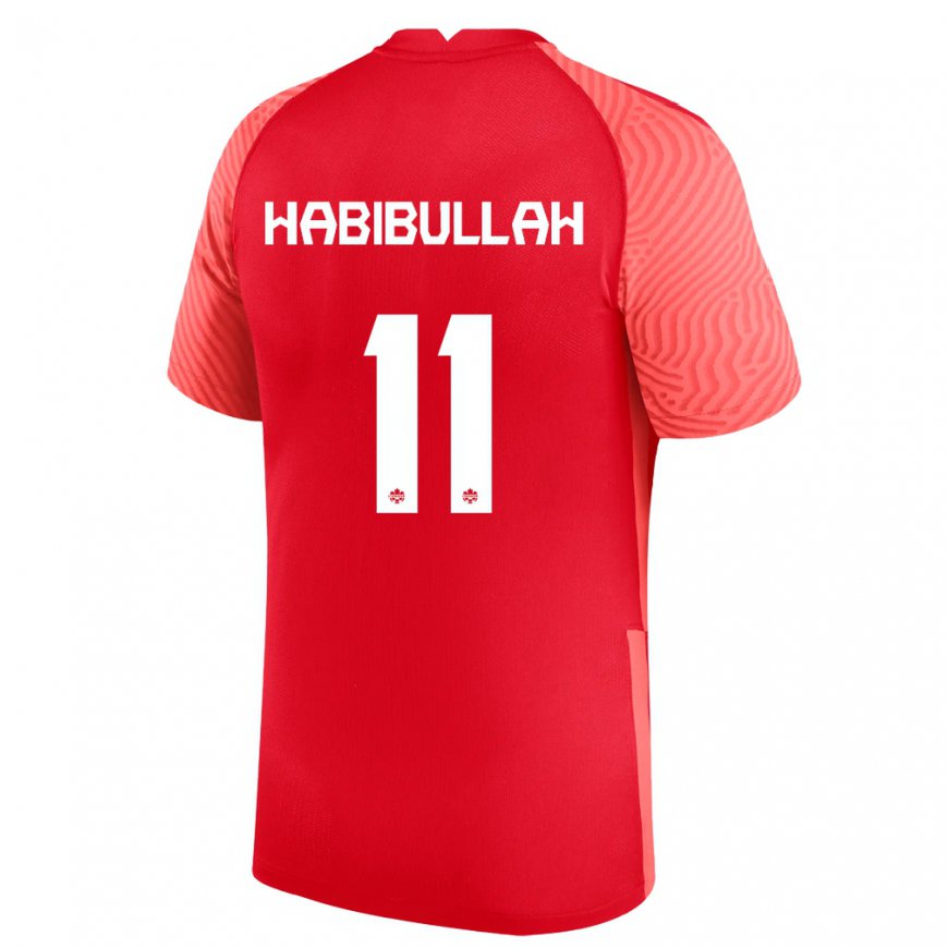 Kandiny Homme Maillot Canada Kamron Habibullah #11 Rouge Tenues Domicile 22-24 T-shirt