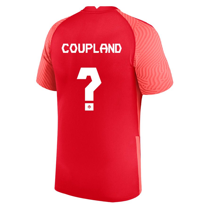 Kandiny Homme Maillot Canada Antoine Coupland #0 Rouge Tenues Domicile 22-24 T-shirt
