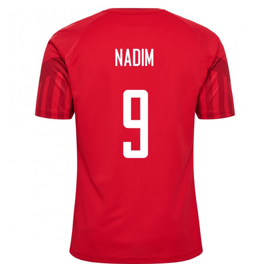 Kandiny Homme Maillot Danemark Nadia Nadim #9 Rouge Tenues Domicile 22-24 T-shirt