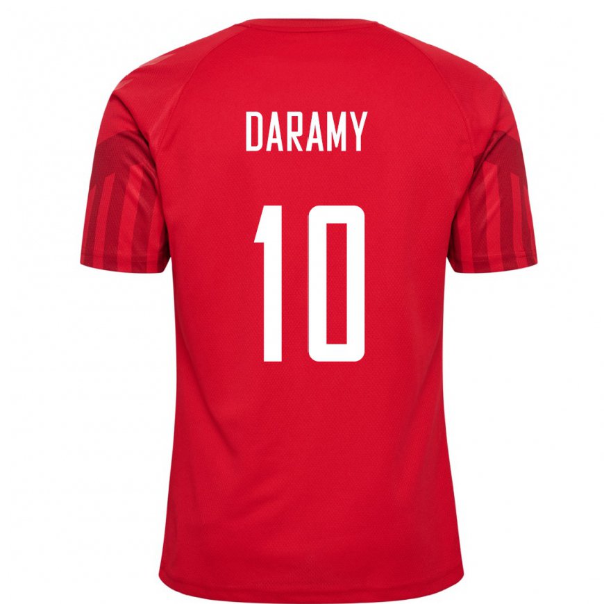 Kandiny Homme Maillot Danemark Mohamed Daramy #10 Rouge Tenues Domicile 22-24 T-shirt