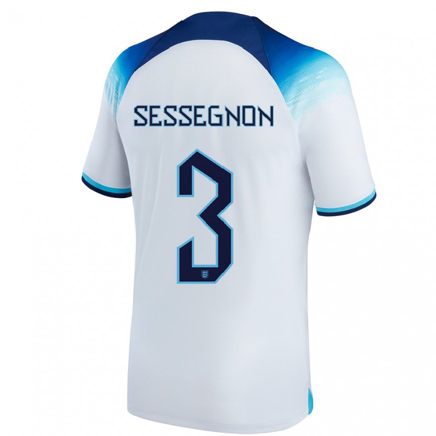 Kandiny Homme Maillot Angleterre Ryan Sessegnon #3 Blanc Bleu Tenues Domicile 22-24 T-shirt