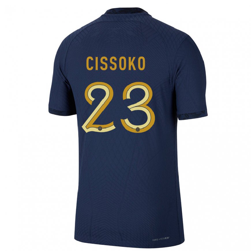Kandiny Homme Maillot France Hawa Cissoko #23 Bleu Marine Tenues Domicile 22-24 T-shirt