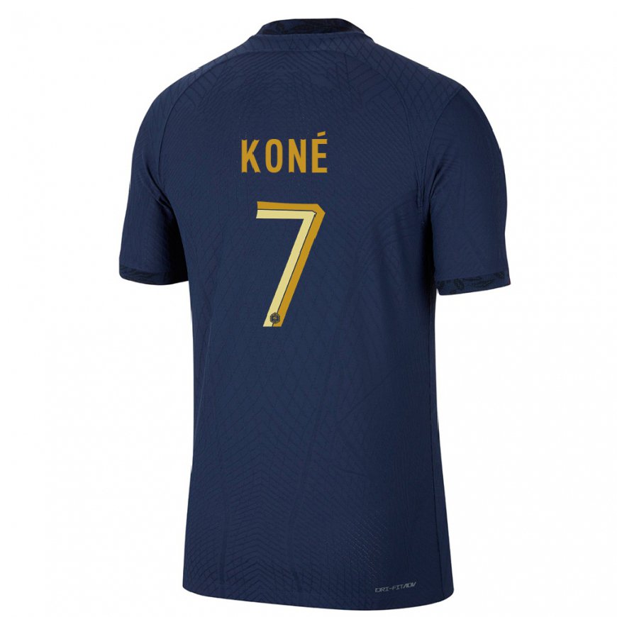 Kandiny Homme Maillot France Kouadio Kone #7 Bleu Marine Tenues Domicile 22-24 T-shirt