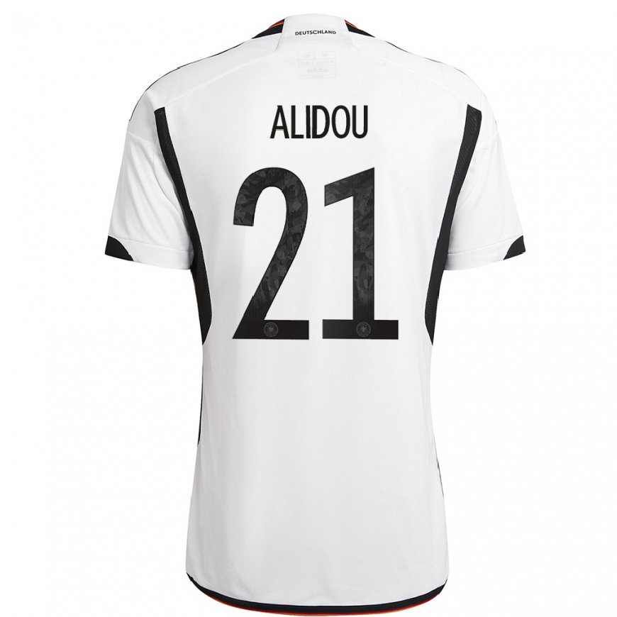 Kandiny Homme Maillot Allemagne Faride Alidou #21 Blanc Noir Tenues Domicile 22-24 T-shirt