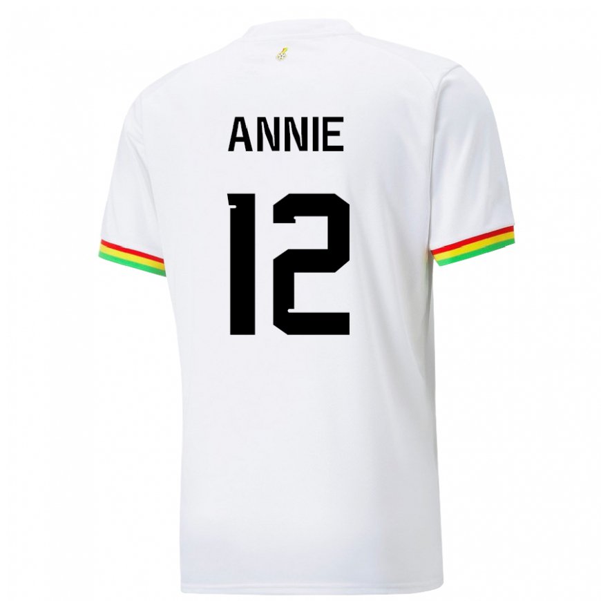 Kandiny Homme Maillot Ghana Henrietta Annie #12 Blanc Tenues Domicile 22-24 T-shirt