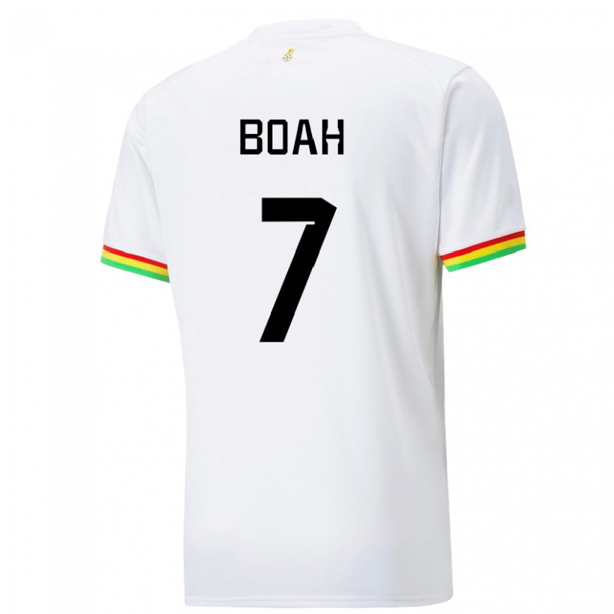 Kandiny Homme Maillot Ghana Collins Boah #7 Blanc Tenues Domicile 22-24 T-shirt