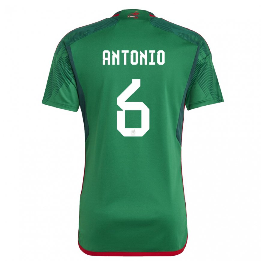 Kandiny Homme Maillot Mexique Nancy Antonio #6 Vert Tenues Domicile 22-24 T-shirt