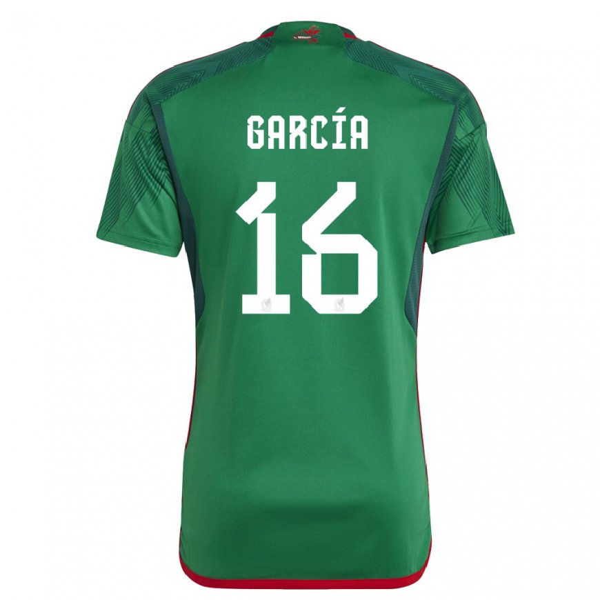 Kandiny Homme Maillot Mexique Uziel Garcia #16 Vert Tenues Domicile 22-24 T-shirt